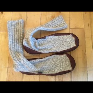 Acorn Slipper Socks, Grey Rag Wool, men and women